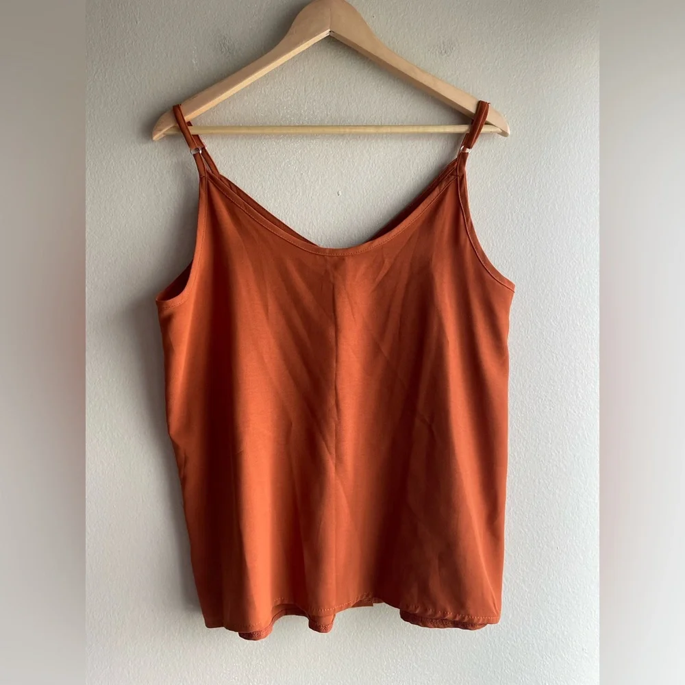 Unbranded Women Brown Orange Tank Top Size Large - Picture 5 of 6